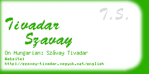 tivadar szavay business card