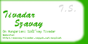 tivadar szavay business card